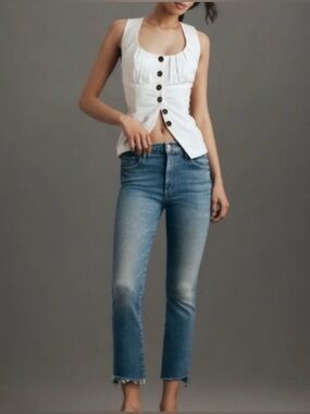MOTHER The Insider Crop Step Fray Monkey In The Middle Size 23